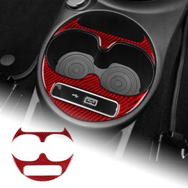 AIRSPEED Abarth 595 695 / Fiat 500 2016-2024 Abarth 595 695 Fiat 500 Specific Accessory Carbon Fiber Interior Part Car Console Water Cup Holder Trim Garnish Cool Scratch Protection Interior Dress Up