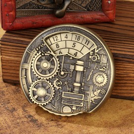 7-in-1 Dungeon Gear Fingertip Gyro, DND Wheel Dice Spiner, DND Starter Set, 7-in-1 Metal D&D Dice Set, D&D Gifts with Dragon Logo Gift Box, Tabletop Games, Role Playing Board Game Accessories, Bronze