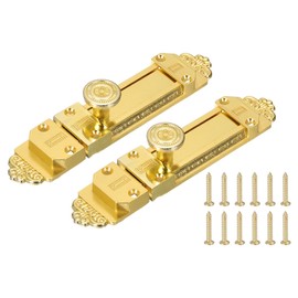 PATIKIL Barrel Bolt Latch, 2 Pack 5 Inch Slide Door Locks Zinc Alloy Gate Door Catch Bolt Latch for Bathroom Bedroom Barn Warehouse, Gold