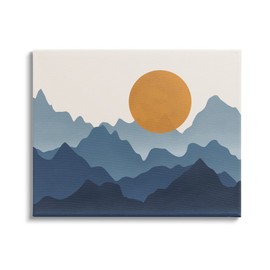 Stupell Industries Rising Sun Jagged Layered Mountain Range Peaks Canvas Wall Art, Design By JJ Design House LLC