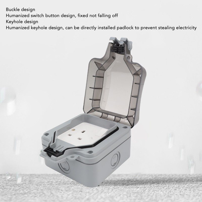 IP66 Outdoor Waterproof Switch Socket Box Surface Mounted Splashproof Dustproof