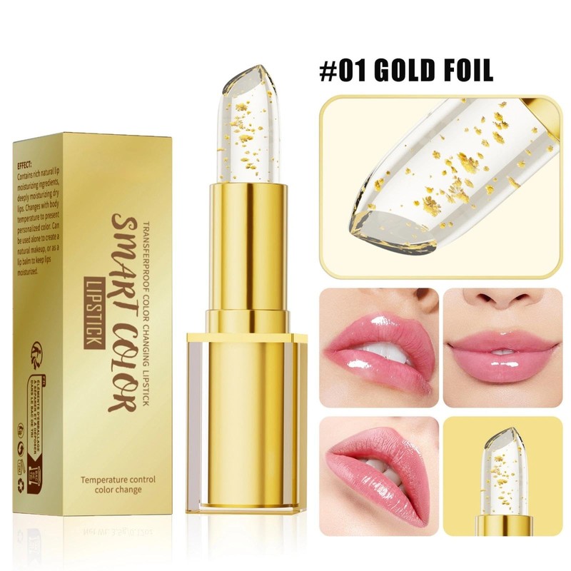 Colour Changing Lipstick, Long-Lasting & Transfer-Proof Lip Stick with Gold