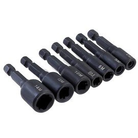 Saras M4-M16 Screw Tap Socket Adapter 1/4" Hex Shank Machine Tap Square Driver Thread Tap Adapter for Drill - Size M4