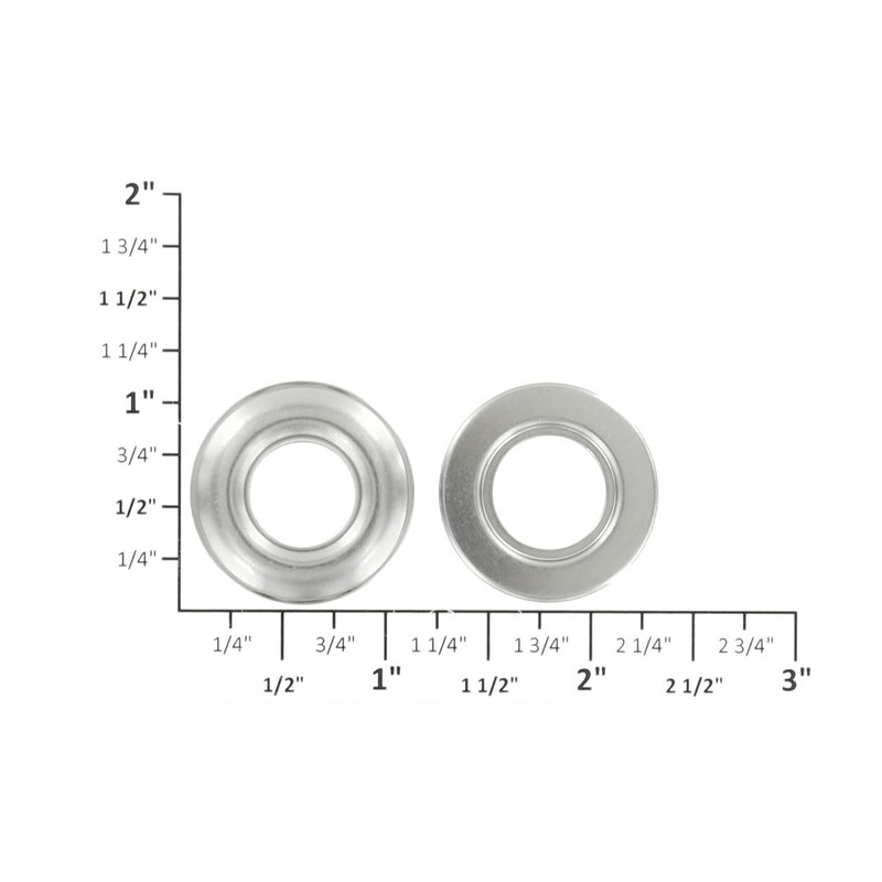Grommet, Beveled, Nickel Matte, Solid Brass-LL (100 sets per bag),
