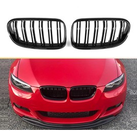 Gloss Black Radiator Grille for 3 Series E92 E93 2010-2014 Kidney Double Bar Front Grille