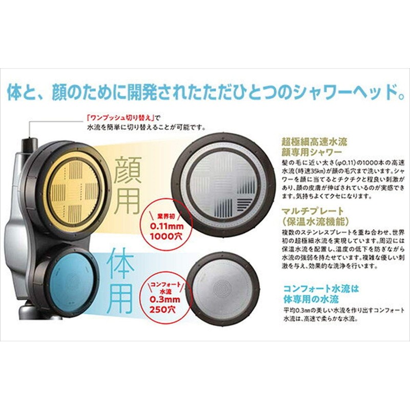 Aramic 3D-C1A 3D 2Face Shower Head, Up to 50% Water