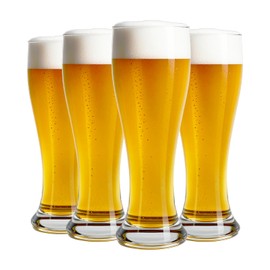 ANCRIA Beer Glasses 18.5 oz Pilsner Beer Pint Glasses Set of 4 Craft Beer Glasses Drinking Cups Home Bar, Glassware