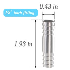 MSAEIQUN Stainless Steel 1/2" Barb Splicer Mender Round Union Coupler Hose Fitting with Stainless Steel Pipe Clamps for Water/Fuel/Air (Pack of 10)
