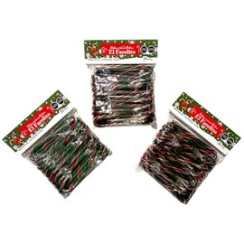 Bastoncito Navideño Verde - Caramelo macizo sabor menta - 20 piezas c/u - 80 g c/u - 3 paquetes
