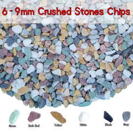 0.9LB Multicolor Irregular Shaped Stones, Natural Crushed Stones Gravel Vases Fillers, Tiny Polished Broken Stones for Succulent Plant Fish Tank Filler Home Outdoor Garden Stepping Stone Decor