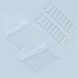 BNOSDM 4 PCS Sugar Glider Toy Hamster Stainless Steel Platform Squirrel Perch with Climbing Ladder Small Animals Cage Accessories for Guinea Pig, Chinchillas, Gerbils, Mice, Rats, Mouse