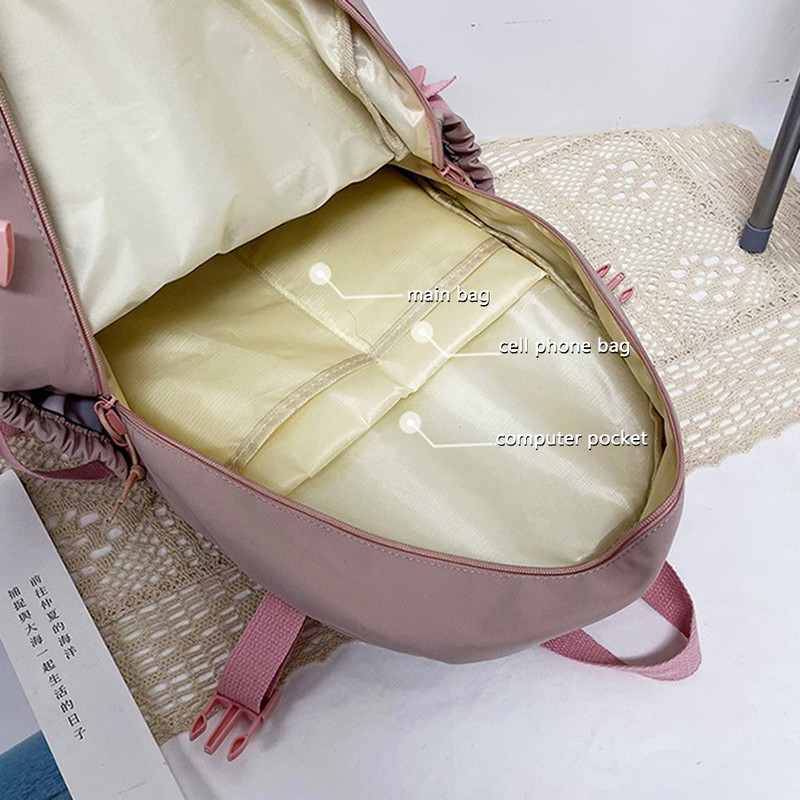 Kawaii Backpack Large Capacity Cute Bear Accessories Backpack for School
