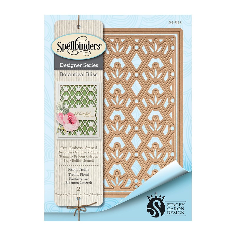 Spellbinders Floral Trellis Card Creator Die, Metal, Brown