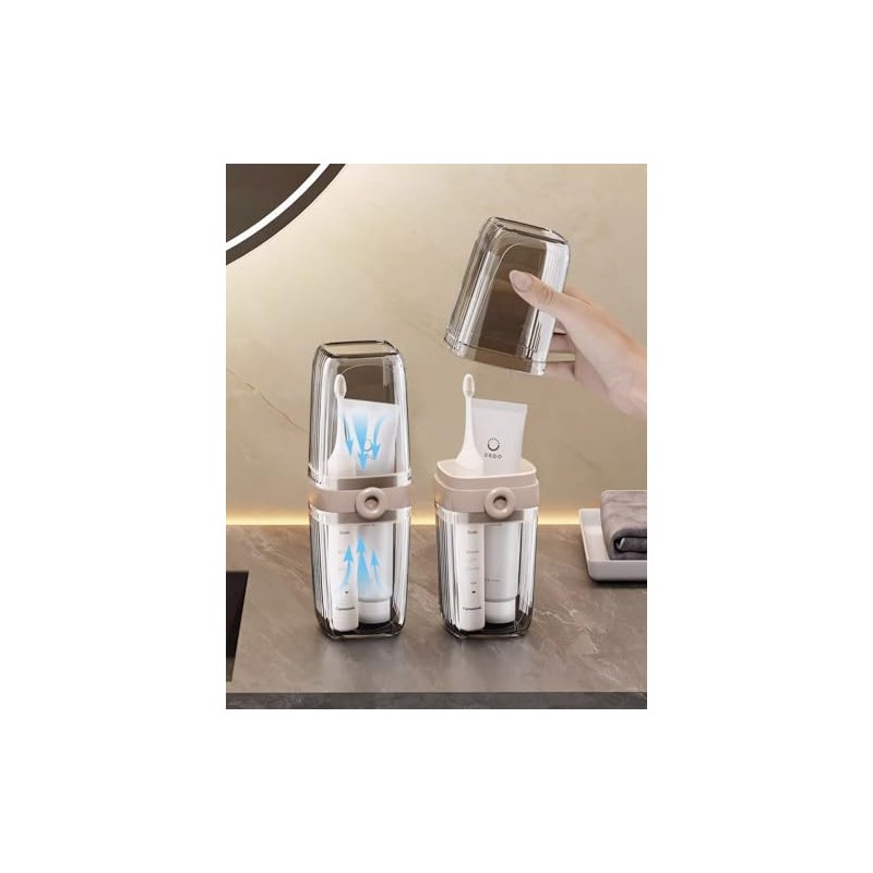 2 Piezas Estuche para cepillos de Dientes de Viaje, Soporte