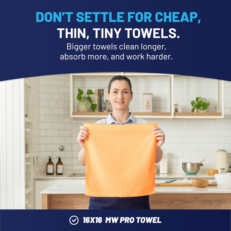MW Pro Microfiber Cleaning Cloth | Orange | 12 Pack