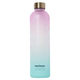 Mariness Flamingo Marinade Motivational Water Bottle, 0.3 fl oz (1 L) with Time Marker, Slim, Stylish, Simple, Lightweight, Heat Resistant, Cold Resistant, Gradient, Portable, Large Capacity, Water