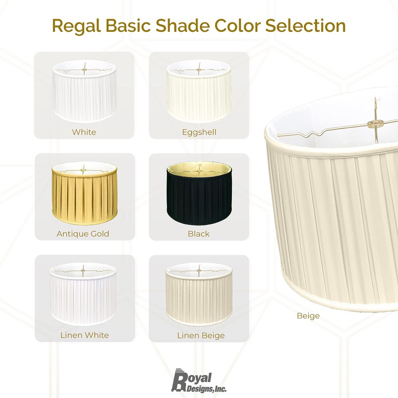 Royal Designs Shallow Drum English Box Pleat Basic Lamp Shade,