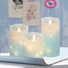 MELTONE Ocean Blue Flameless Candles with String Lights Moving Wick