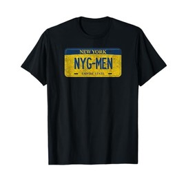 Funny NY State Vanity License Plate NYG-MEN T-Shirt