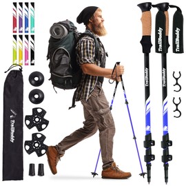 TrailBuddy Trekking Poles – Lightweight 7075 Aluminum Hiking Poles for Women, Men & Seniors – Collapsible Walking Sticks for Travel, Trails & Balance