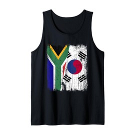 South Africa South Korea Half Flag South African Korean Tank Top