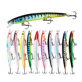 FNAPE Fishing Lures Set of 10, 13 cm 15G Artificial Bait Predator Fish Surface Bait Swimbait Wobbler Bait Rotating Swimming Bait Freshwater Saltwater Perch Trout Pike Zander