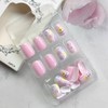 24Pcs Easter Press on Nails Short Square Fake Nails Easter