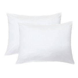 Toddler Travel Stripes Pillowcases 13 x 18 Inches - 2 Piece - Zipper Closure 100% Egyptian Cotton 400 Thread Count Soft & Breathable Toddler Pillowcases Wrinkle & Fade Resistant - White