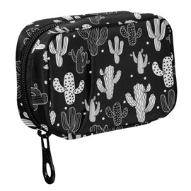Fustylead Cartoon Cactus Pill Organizers 2 Times A Day Pill Case Bag with Zipper Portable Weekly Pill Dispensers for Vitamin Supplement