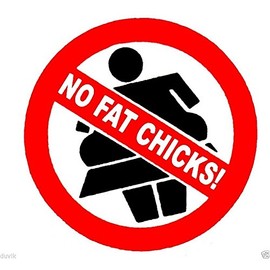 BIKERSTUFFUS NO Fat Chicks! Helmet Sticker Round Laptop Sticker Hard HAT Sticker Helmet Sticker Toolbox Sticker Window Sticker