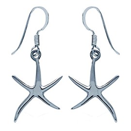 Silvershake 925 Sterling Silver Starfish Dangle Hook Earrings