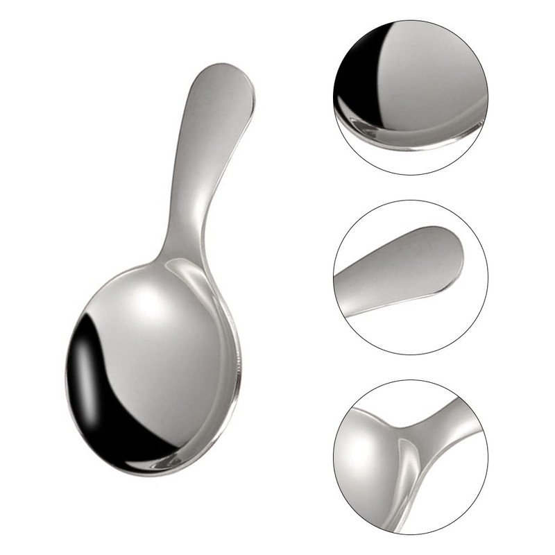 3 Pcs Stainless Steel Short Handle Spoons Mini Short Handle