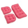 Blazing Needles Twill Rounded Back Settee Cushion Set, Bery Berry