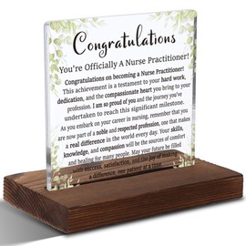 FOUGSTA New Nurse Practitioner Gifts for Nurse Practitioner, Graduation Gifts for Nurse Practitioner, Congratulations Gift for Nurse Practitioner, Modern Acrylic Desk Plaque,10 x 10 x 1.5 cm,XXD72