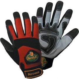 FerdyF. Herren FerdyF Mechanics POWER 1910 10 Clarino Kunstleder Montagehandschuh Groe e Handschuhe XL E, Schwarz, Rot, Größe (1er Pack) EU
