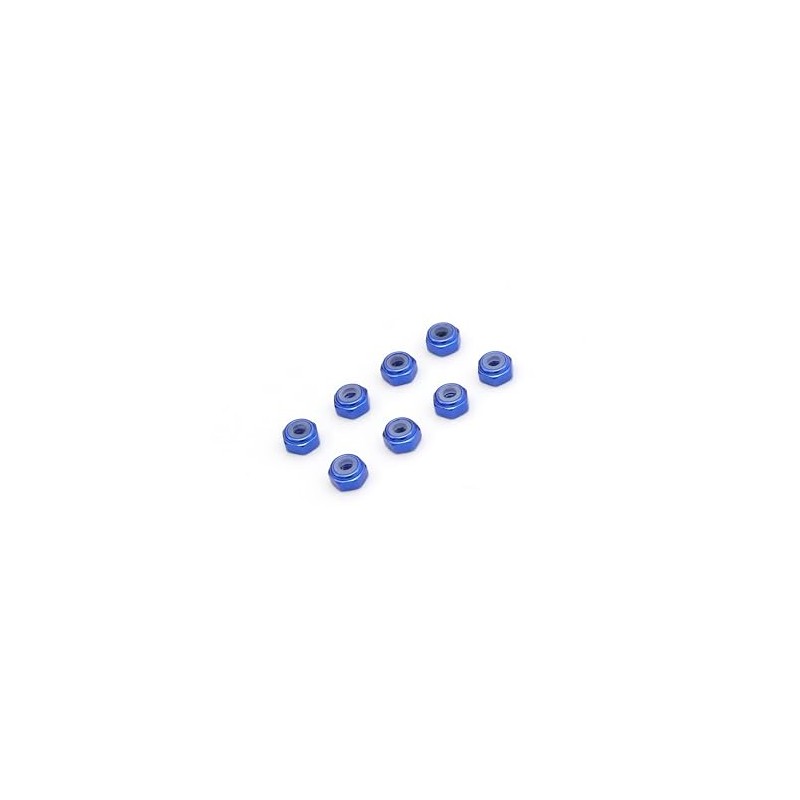 Kyosho M2 Aluminum Nylon Color Nuts Pack of 8 (Blue)