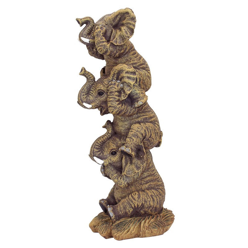 Design Toscano NG33769 Hear-No, See-No, Speak-No Evil Stacked Elephants Collectible