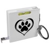 Azeeda 'Paw Print Heart' Keyring Tape Measure/Spirit Level Tool (KM00038056)
