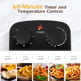 ARLIME Electric Deep Fryer with Basket, 5.3 Qt Commercial Fryer with Adjustable Temperature, Timer, Removable Lid w/ View Window, Stainless Steel Countertop Oil Fryer for Home, Kitchen, 1700W