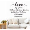 Inspirational Bible Verse Wall Decal Sticker, Love Joy Peace Patience