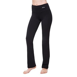 Nirlon Women's Bootcut Yoga Pants - Flare Leggings Yoga Pants Women Soft & Breathable Womens Yoga Pants Flared Leggings Regular & Plus Size Yoga Pants for Women Wide Leg (3XL 30" Inseam, Black)
