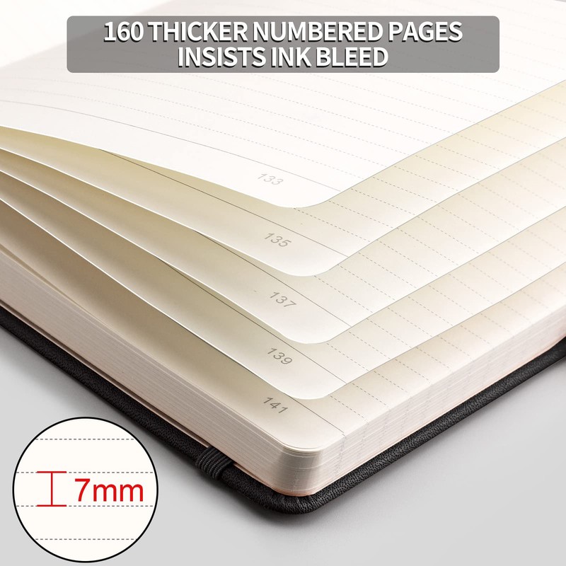 AHGXG Thick Journal Lined Notebook - 320 Numbered Pages Journal