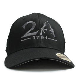 2nd Amendment 1791 AR-15 Style Fit for Life Embroidered Black/Gray Hat Cap (S/M)