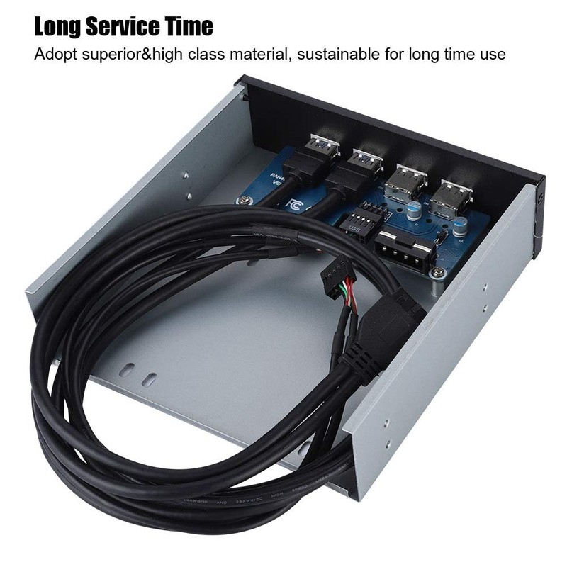 ASHATA 5.25" Front Panel,4 USB Port Optical Drive Front Panel,Multifunction