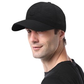 Baseball caps for Mens and Womens with Adjustable Buckle Sports Cap for Men's Accessories Unisex Cotton Plain Hat Breathable Summer Sun Visor Hat Trucker Outdoor Sport Black