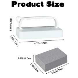 6 PCS Pumice Stone for Cleaning, Grill Stone Cleaning Block, Pool Stain Remover, Suitable for Swimming Pool Tiles, Ceramics, Barbecue Grills, Joints, Concrete Cleaning (White Handle)