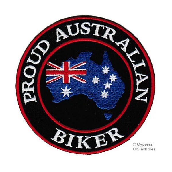 Cypress Collectibles Inc. PROUD AUSTRALIAN BIKER PATCH AUSSIE FLAG SOUVENIR