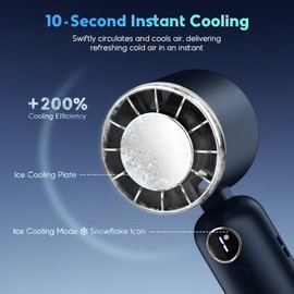 Hotsales Portable Handheld Fan, Powerful Hand Held Mini Fan, 3 Speed USB Rechargeable 5000mAh Battery Operated Fan, LED Display, Cooling Personal Fan Gifts for Women, Men, Travel, Camping, Outdoor