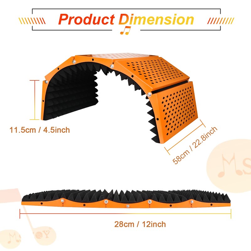 Sound Recording Microphone Isolation Shield Mic Soundproof Foam for Gaming