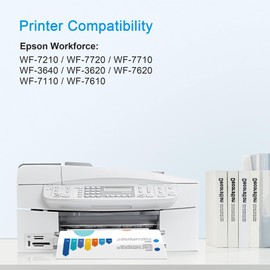 Wiseta Remanufactured Ink Cartridge Replacement for Epson 252XL 252 XL T252XL120 to use with Workforce WF-7110 WF-7720 WF-7710 WF-3620 WF-3620 WF-3640 (Black, Cyan, Magenta, Yellow 4 Pack), BYCM